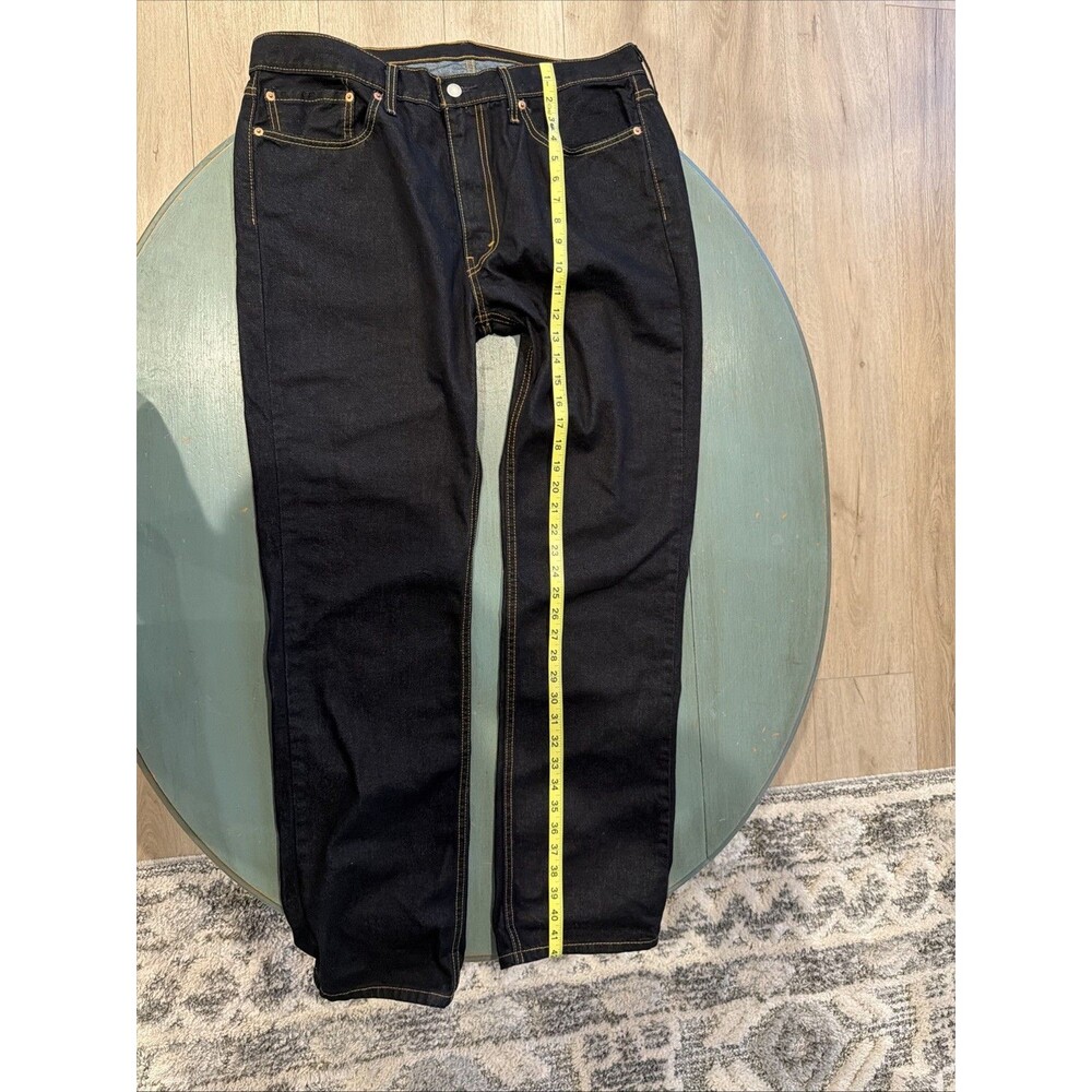 Levi’s 514 Straight Fit Jeans Black Dark Wash W36 L32‎ Original Riveted - Picture 5 of 10